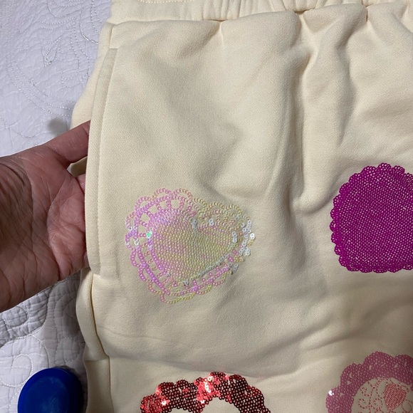 Queen Of Sparkles Heart Patterned Cream Women’s Shorts - Picture 13 of 13